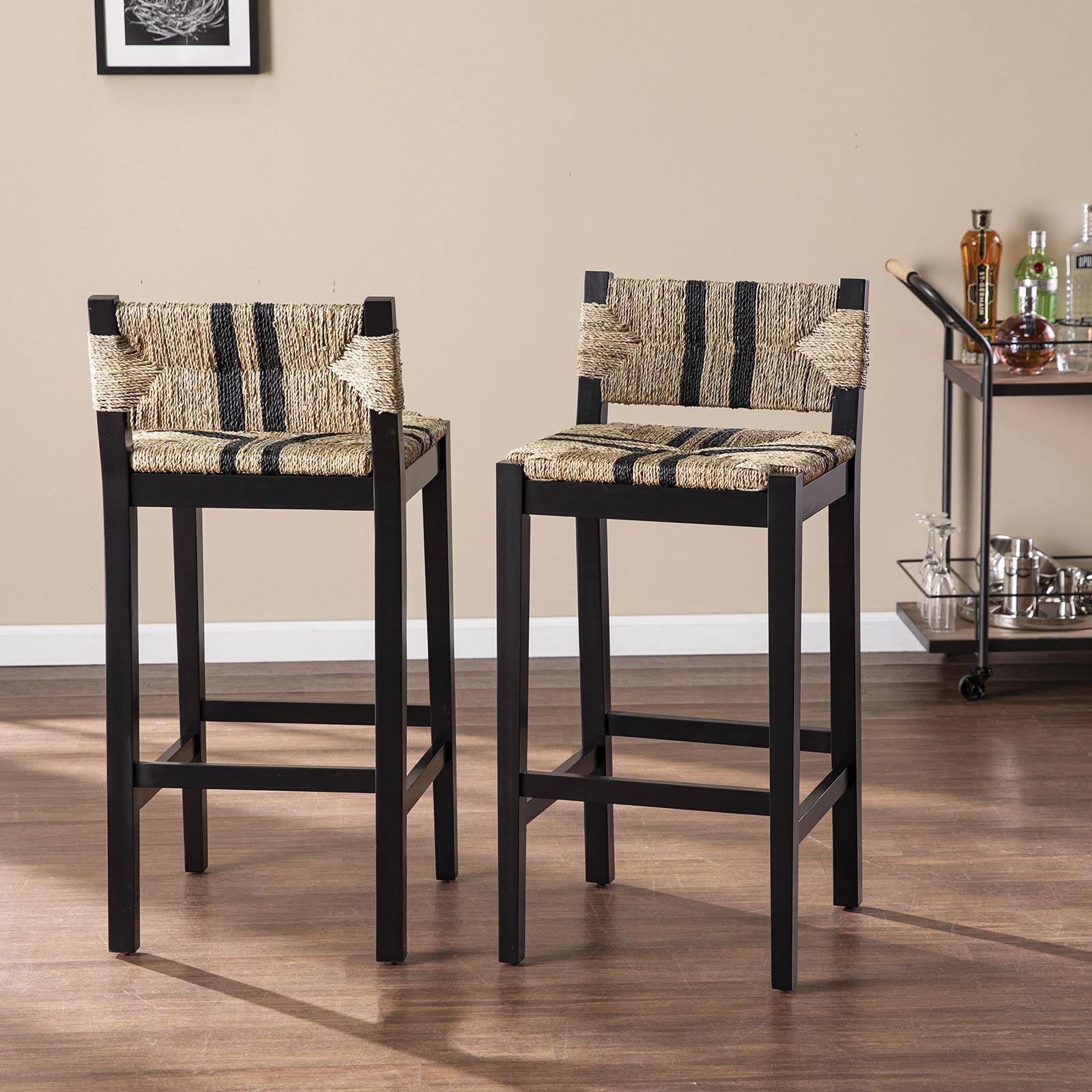 Studio 76 Gallacano Seagrass Barstool, Set of 2