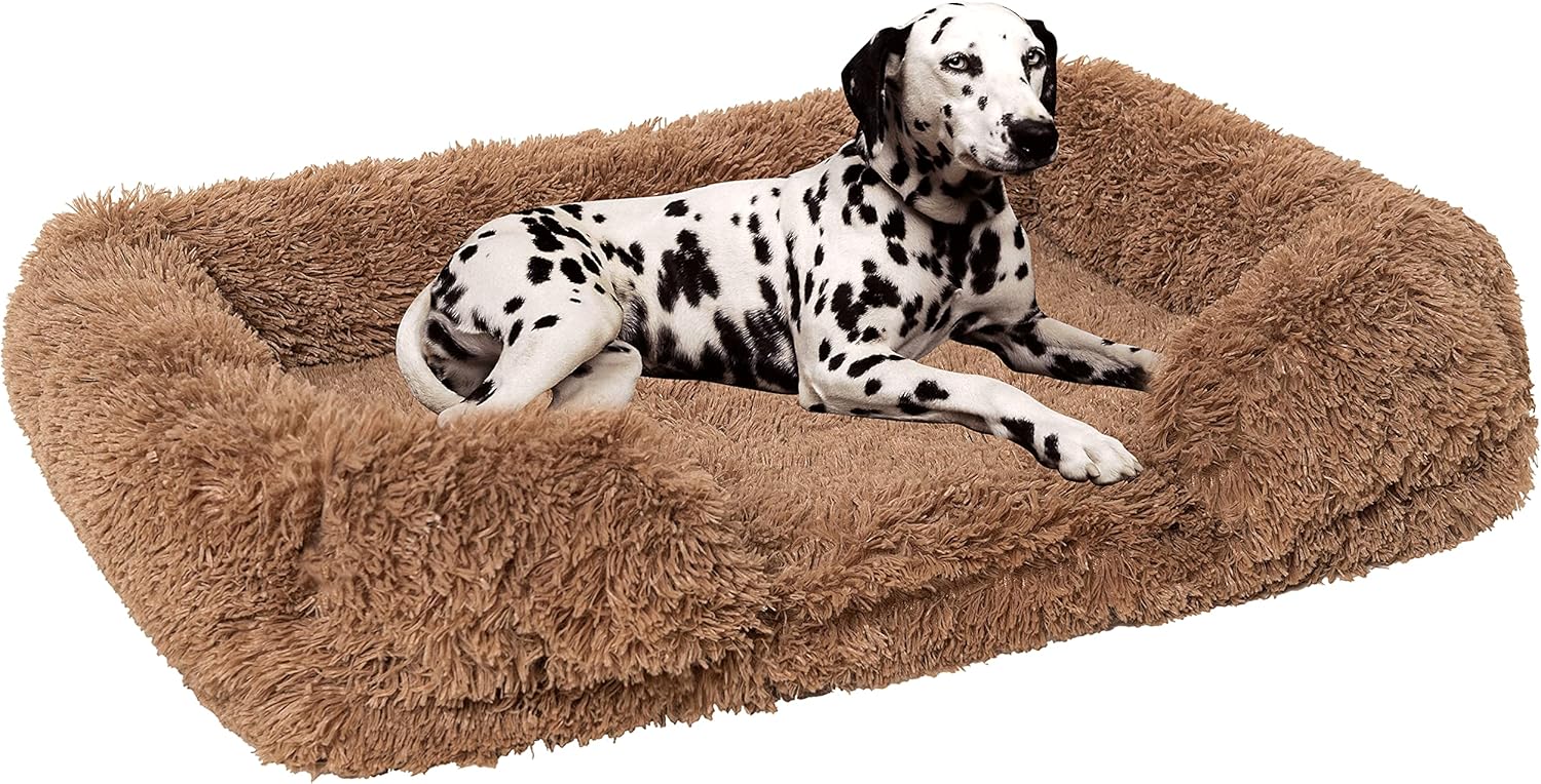 Tinaco Plush Orthopedic Pet Sofa Bed for Small, Medium, and Large Dogs and Cats; Keep Warm in The Winter; Perfect Indoors, Outdoors or in The Car (Large, Dark Gray)