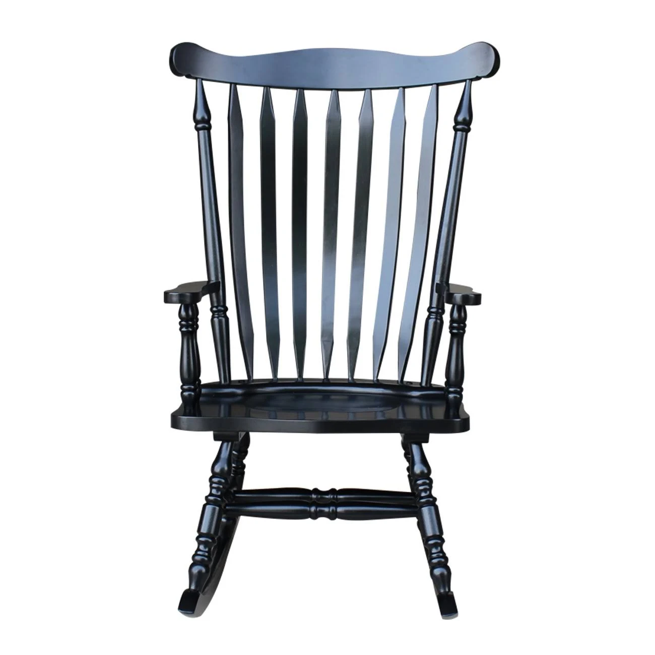 International Concepts Solid Wood Rocker , Antique Black