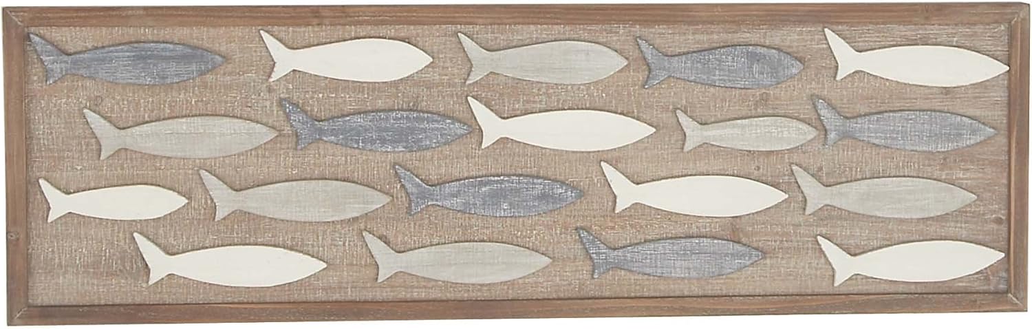 Deco 79 59495 Wooden Wall Panel, Black/Brown/Gray Pack of 2