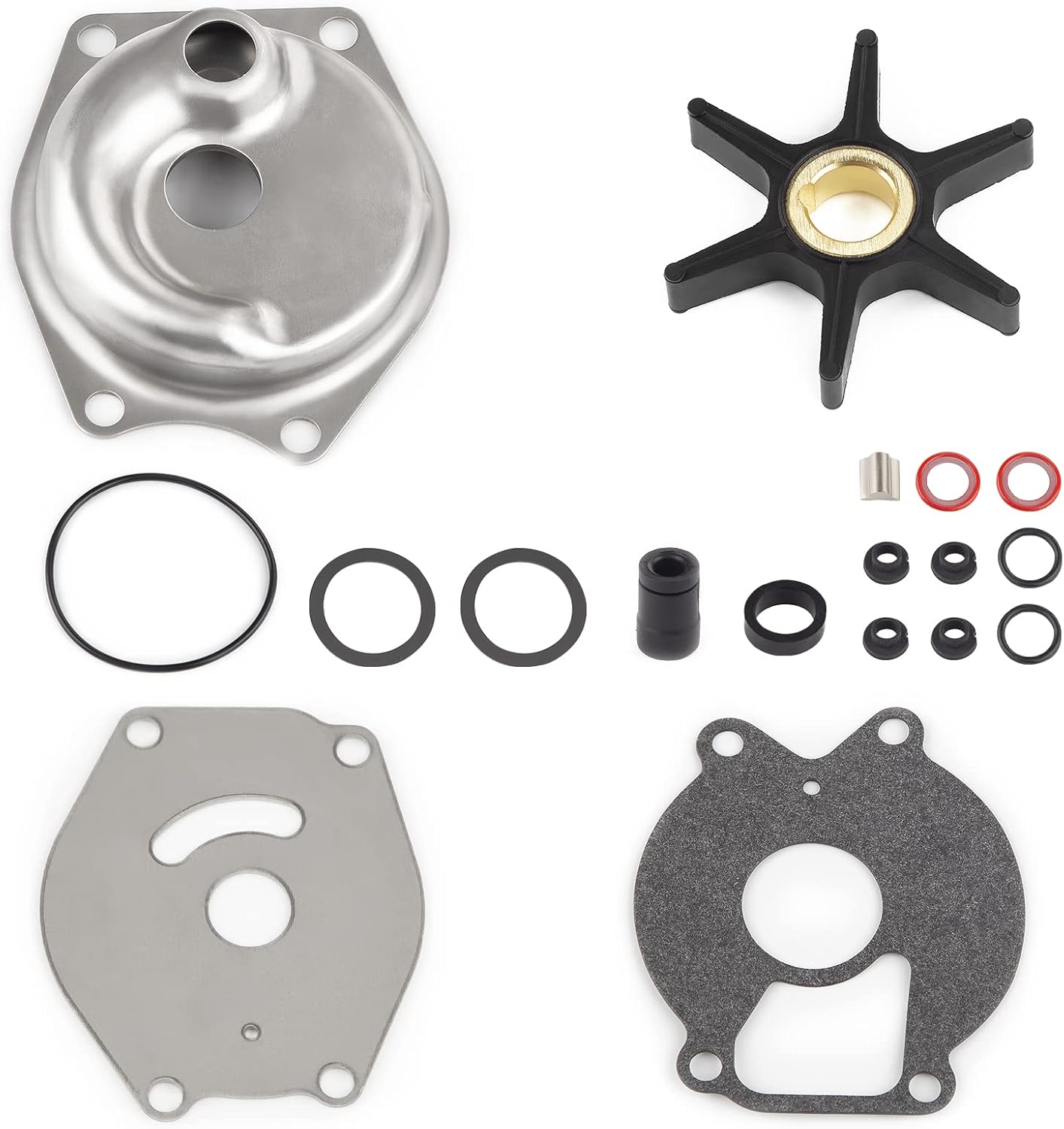 JDMON Compatible with Water Pump Impeller Kit Mercury Mariner BigFoot Outboards 2 Stroke 15 20 25 HP XD 4 Stroke 8 9.9 13.5 15 HP Replaces 46-99157T2