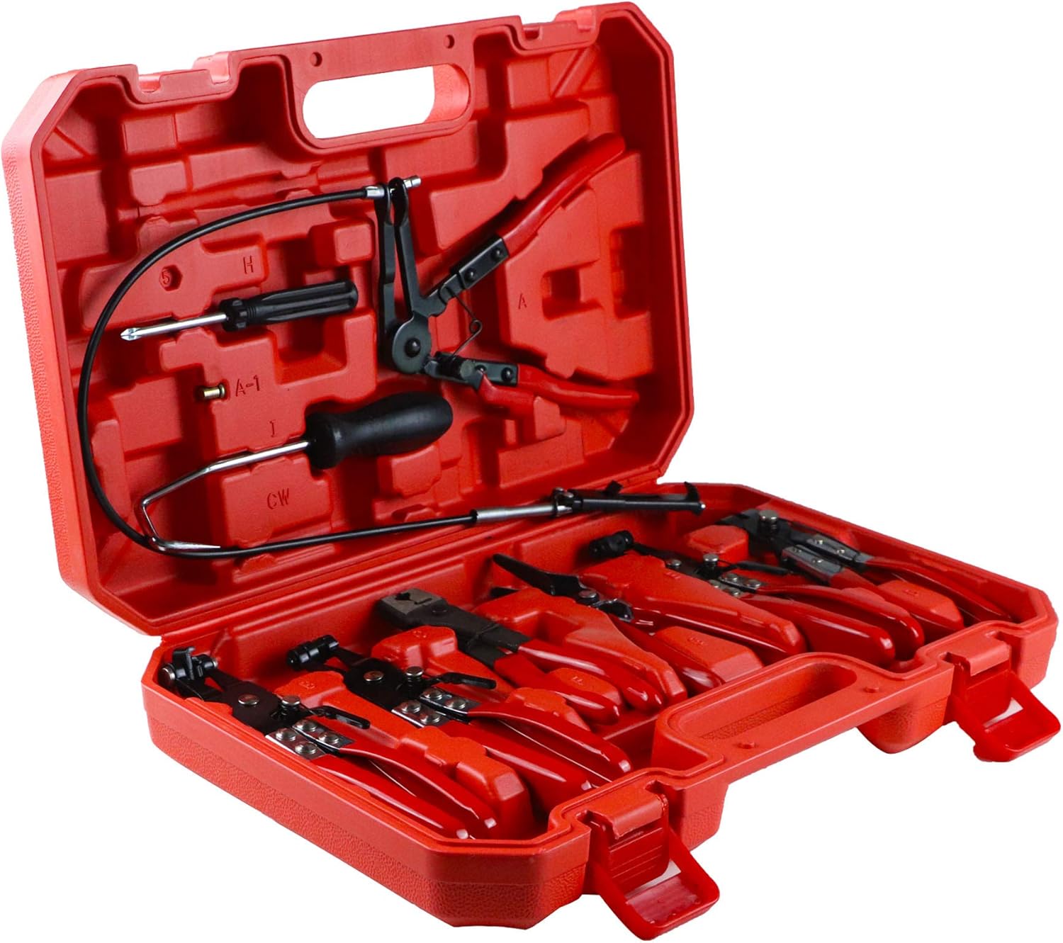 Frombet Hose Clamp Pliers Long Reach Wire Spring Hose Clamp Pliers Remover for Automotive Coolant Radiator Heater and Water Hose with Band Flat or Large Clamps