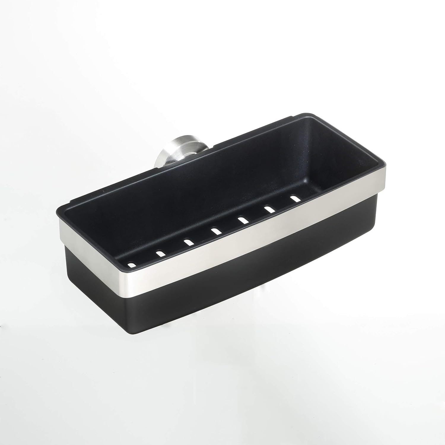 AMARE Shower Basket, Stainless Steel, Black/Silver, 27 (EU) Pack of 2