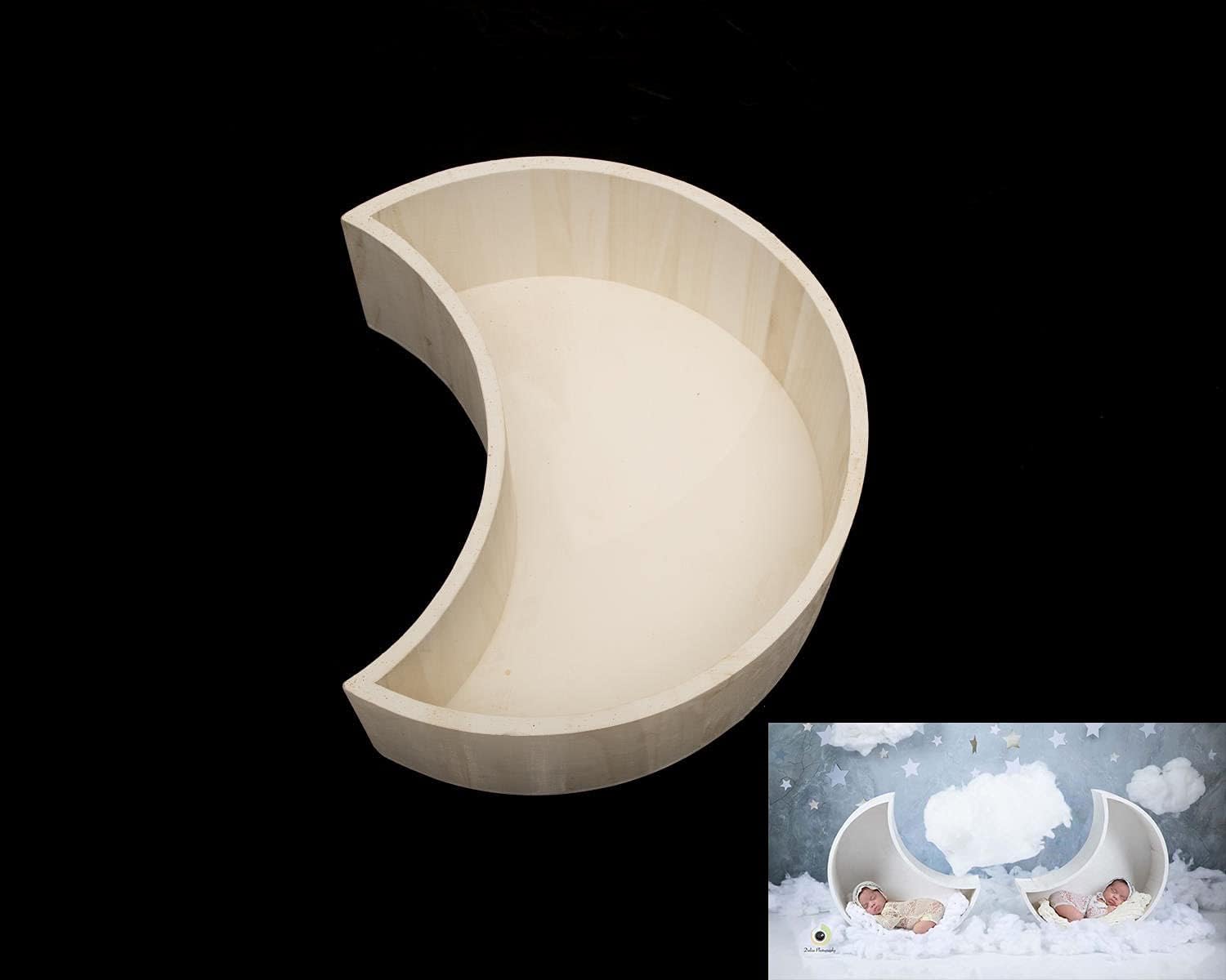K Kackool Baby Photo Props Newborn Photography Props Wooden Moon Photo Props for Baby Posing
