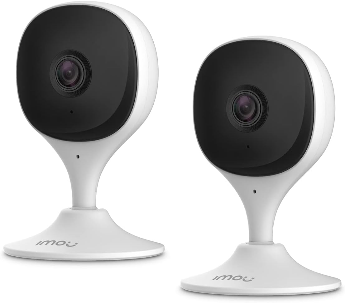 Imou Home Security Camera 2 Pack 1080P Baby Monitor with Night Vision, 2-Way Audio, Human Detection, Sound Detection, WiFi Indoor Camera Dog Cam with App, Work with Alexa and Google Assistant Pack of 2