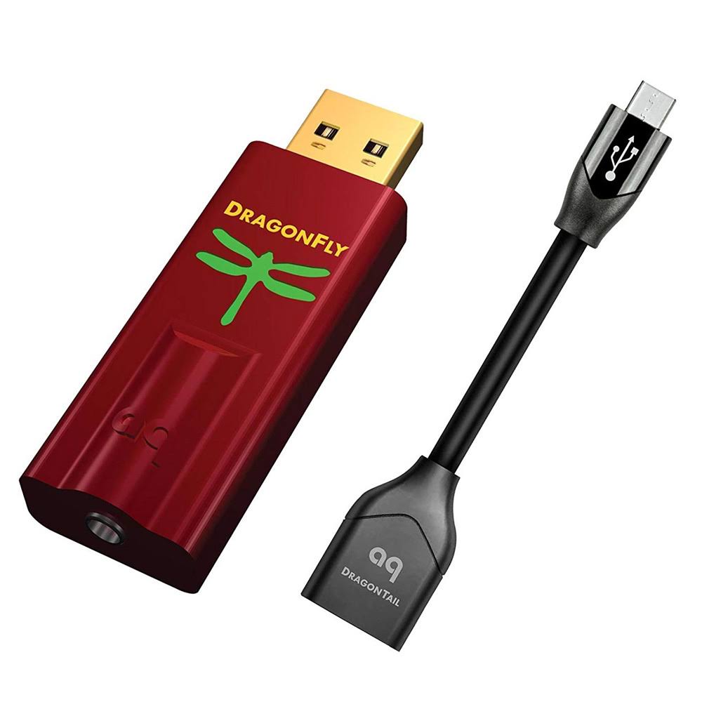 AudioQuest - Dragonfly Red - USB Stick DAC and Dragontail Bundle