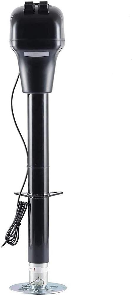 Bastion Power Tongue Jack | Electric or Manual Operation | A-Frame 3500LB Capacity | 12V | Front Light | for Trailers, RVs, Campers, Boats, & More