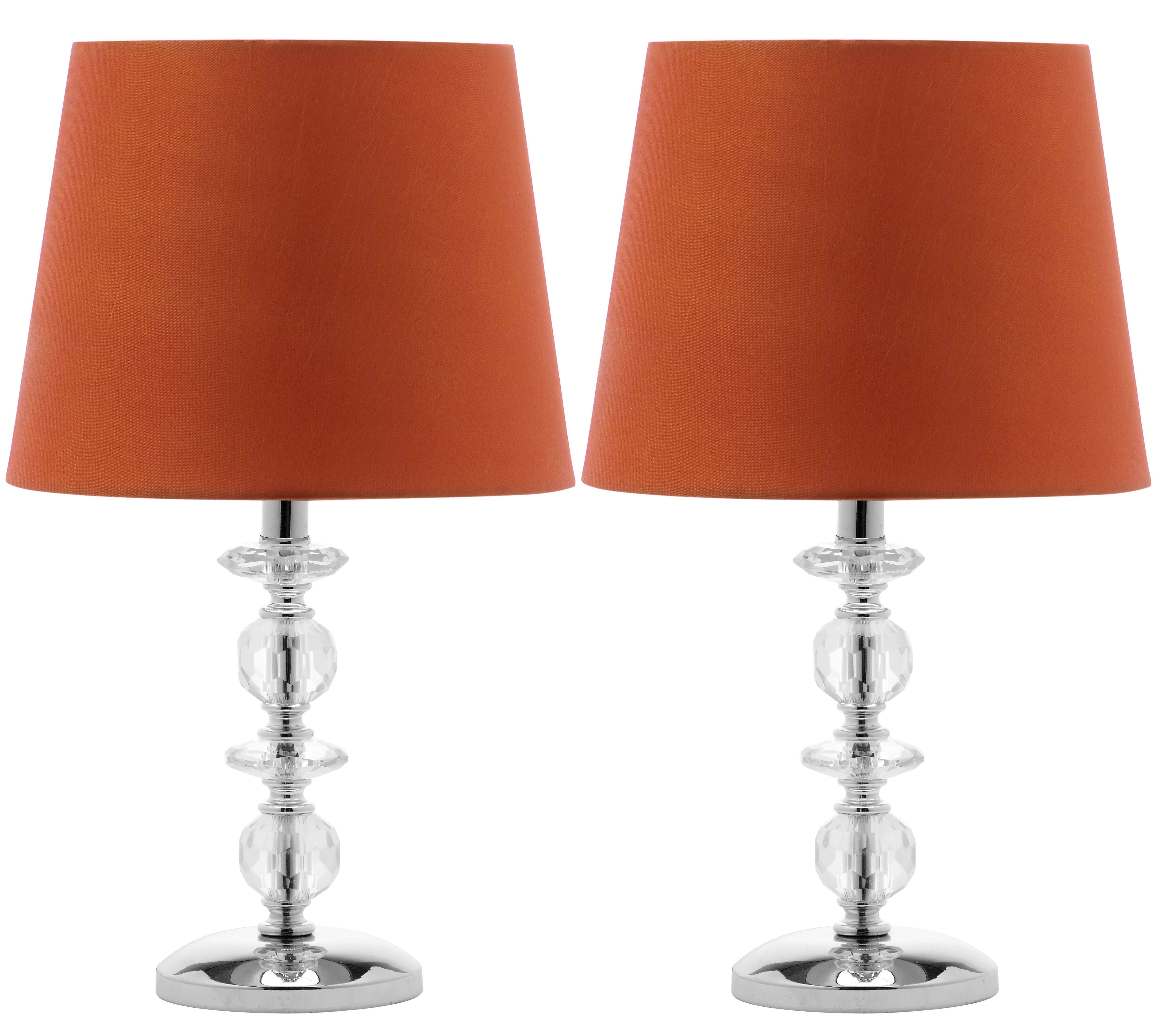 Safavieh Derry Stacked Crystal Orb Lamp - Set of 2 Orange