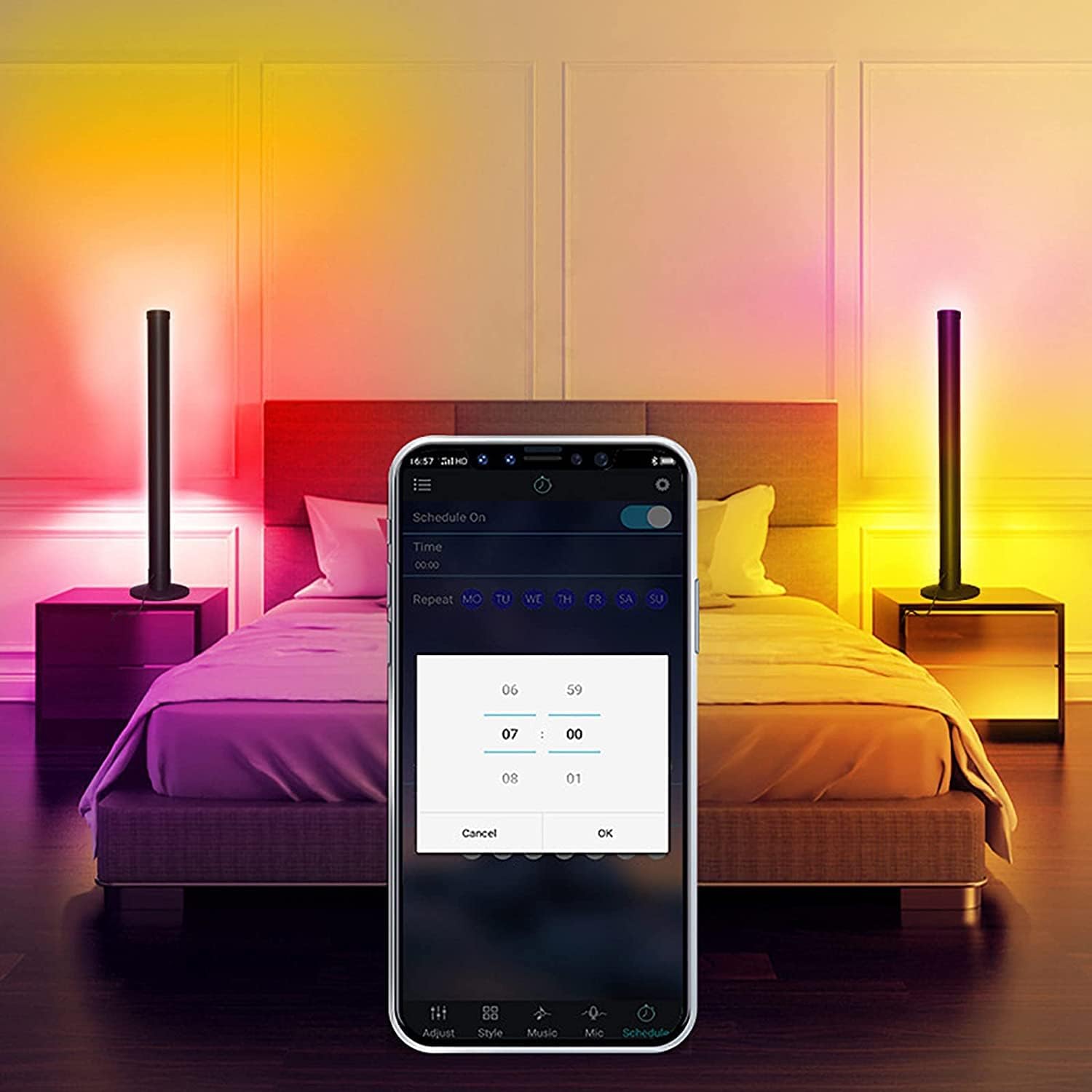 Smart Led Light Bars,2.4g Remote Control Desktop Atmosphere Light, Remote Control Panel Control,Atmosphere Light Forgaming Music Pickup Light, Computer 48 Lights USB Interface