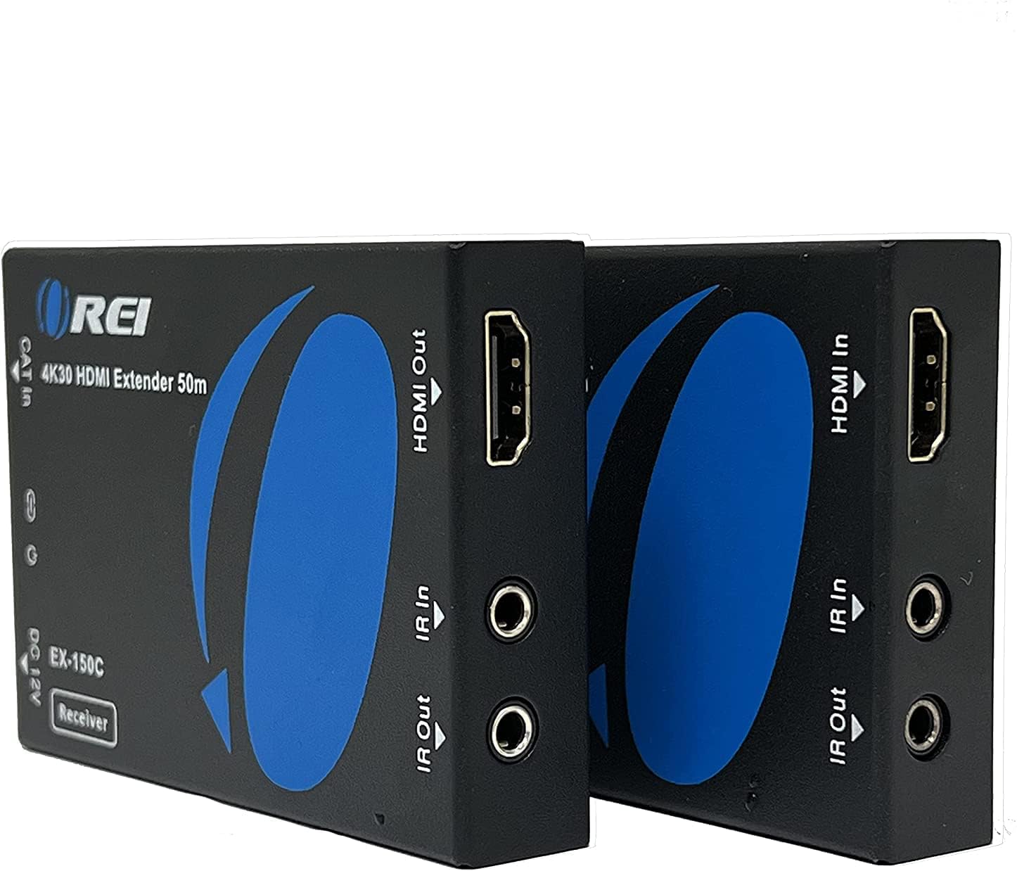 4K HDMI Over CAT6/CAT7 Extender by OREI Extender RJ45 4K@30Hz Upto 150 Ft 1080P Upto 196 FT Full HD POC Transmitter & Receiver Dual IR (EX-150C) Pack of 2