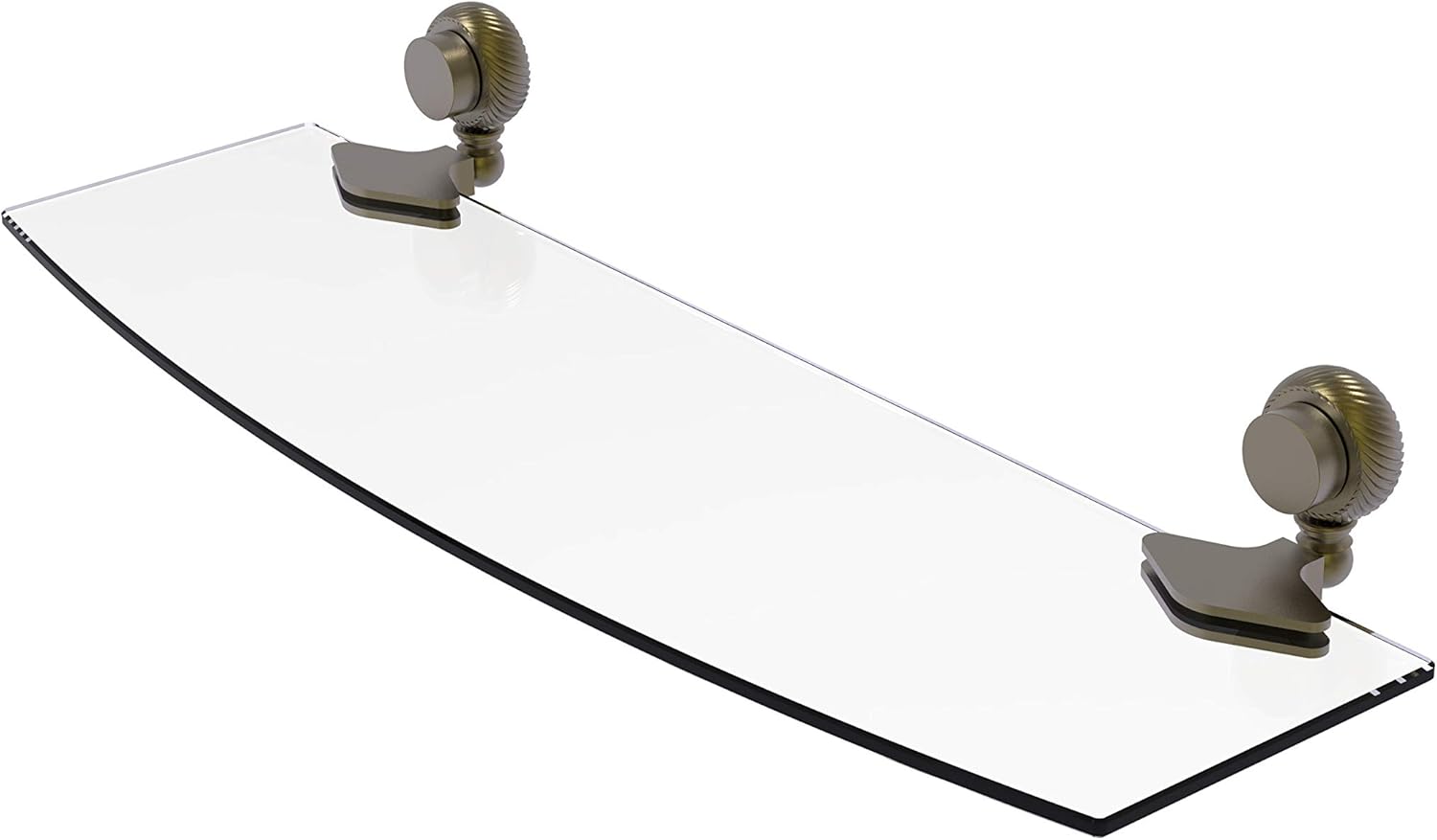 Allied Brass 433T/24-CA 433 T Venus Collection Inch Twist Accents 5 Glass Shelf, 24-Inch by 5-Inch, Antique Copper