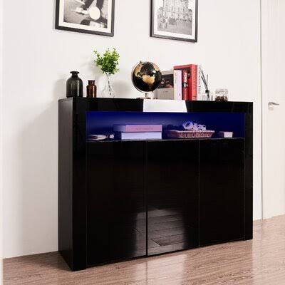 Bakari 3 - Door Accent Cabinet Brayden Studio Color: Black
