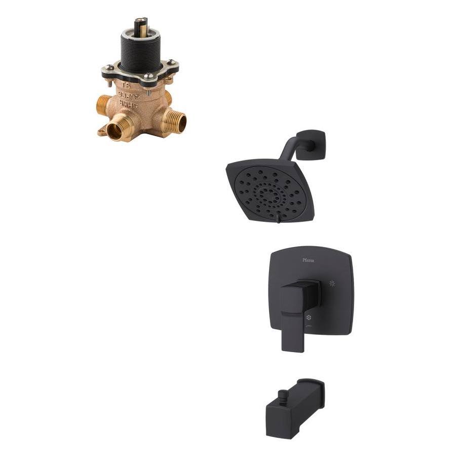 Pfister Deckard Matte Black 1-Handle Shower Faucet with Valve Lg89-8Dab-0X8-310A-L