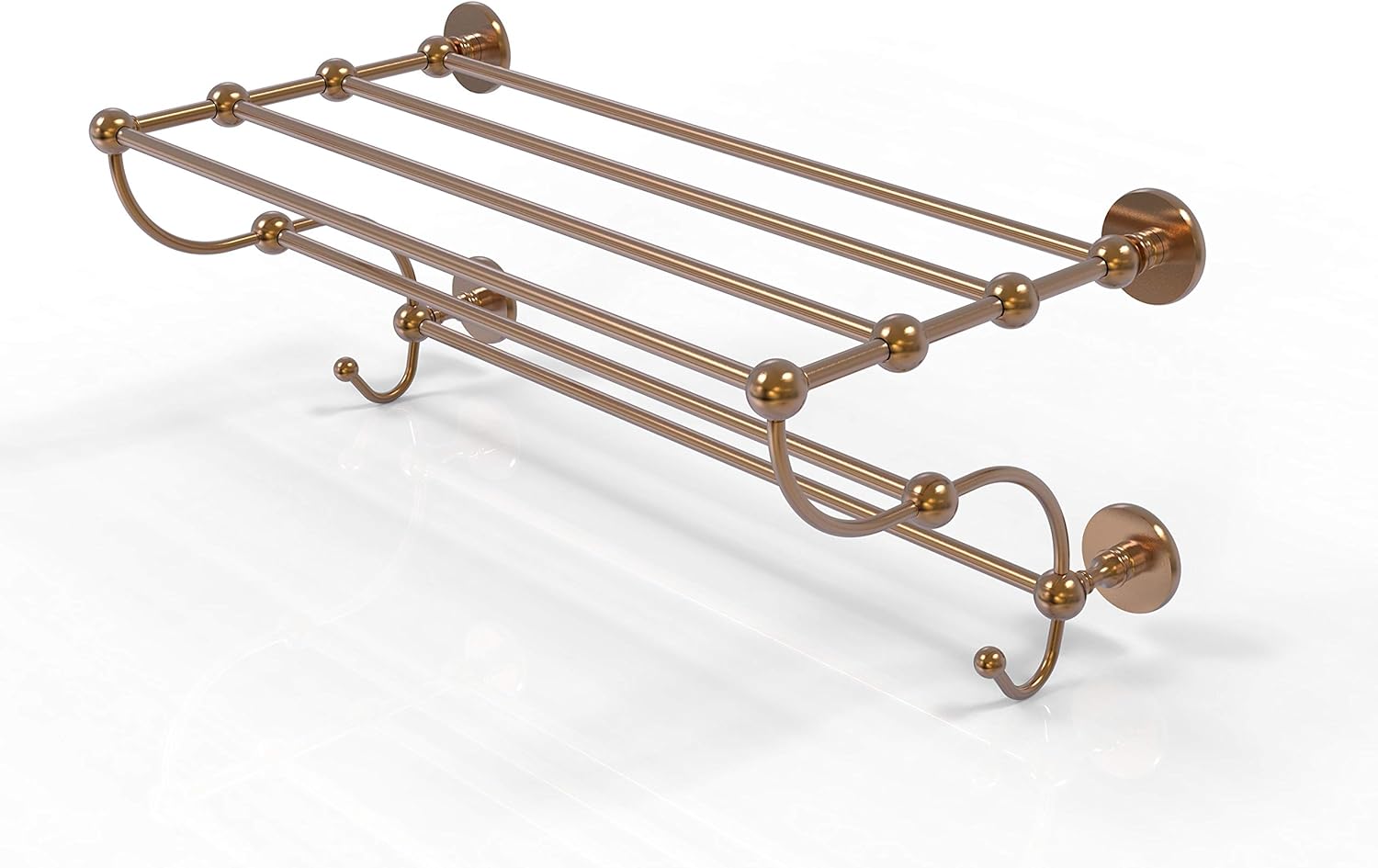 Allied Brass P1000-HTL/36-5 Prestige Skyline Collection 36 Inch Train Rack Towel Shelf, Brushed Bronze