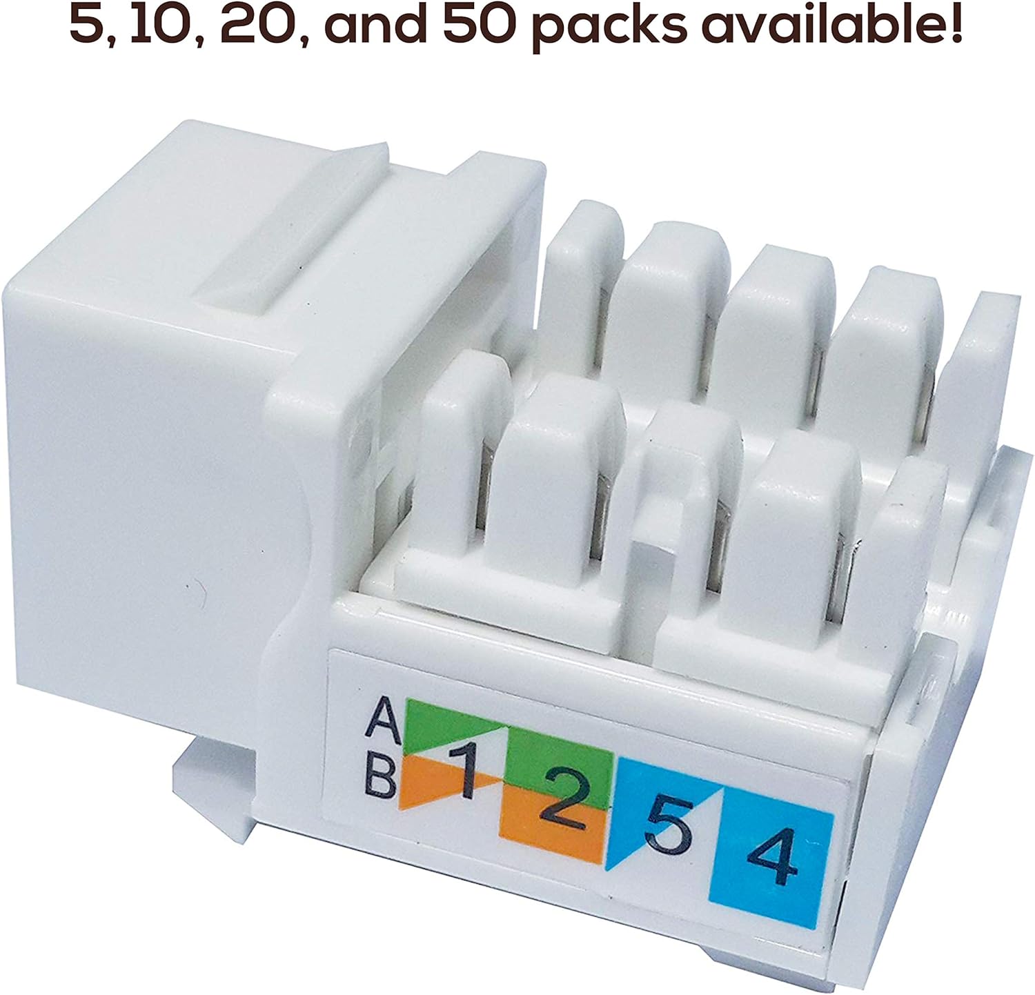(50-Pack) Cat6 Keystone Jack - [UL Listed] - Ethernet Wall Jack - Wall Cat6 - Cat6 Network Coupler - Keystone Jack - Cat5/5e/6 Compatible - Cat6 Network Coupler Pack of 2