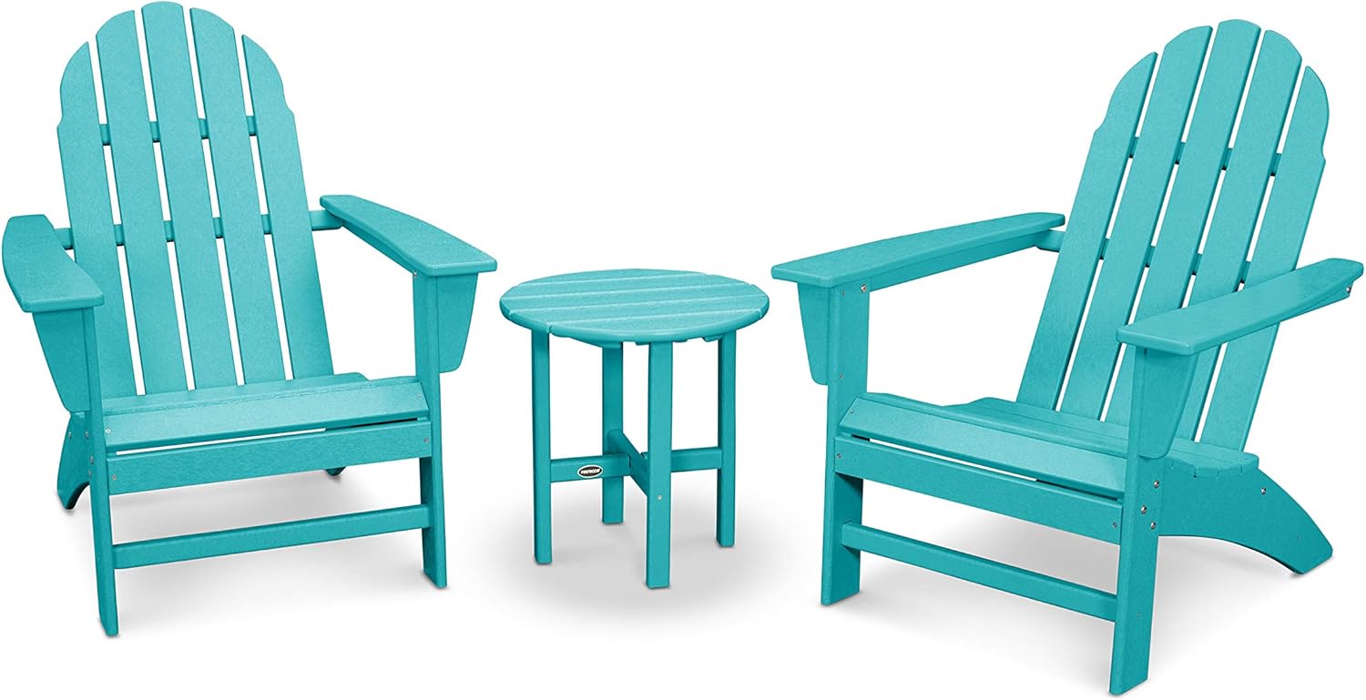 POLYWOOD Vineyard 3-Piece Adirondack Chair Set with Side Table
