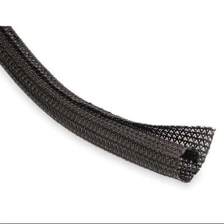 Techflex F6n0.38bk100 Braided Sleeving,100 Ft.,black