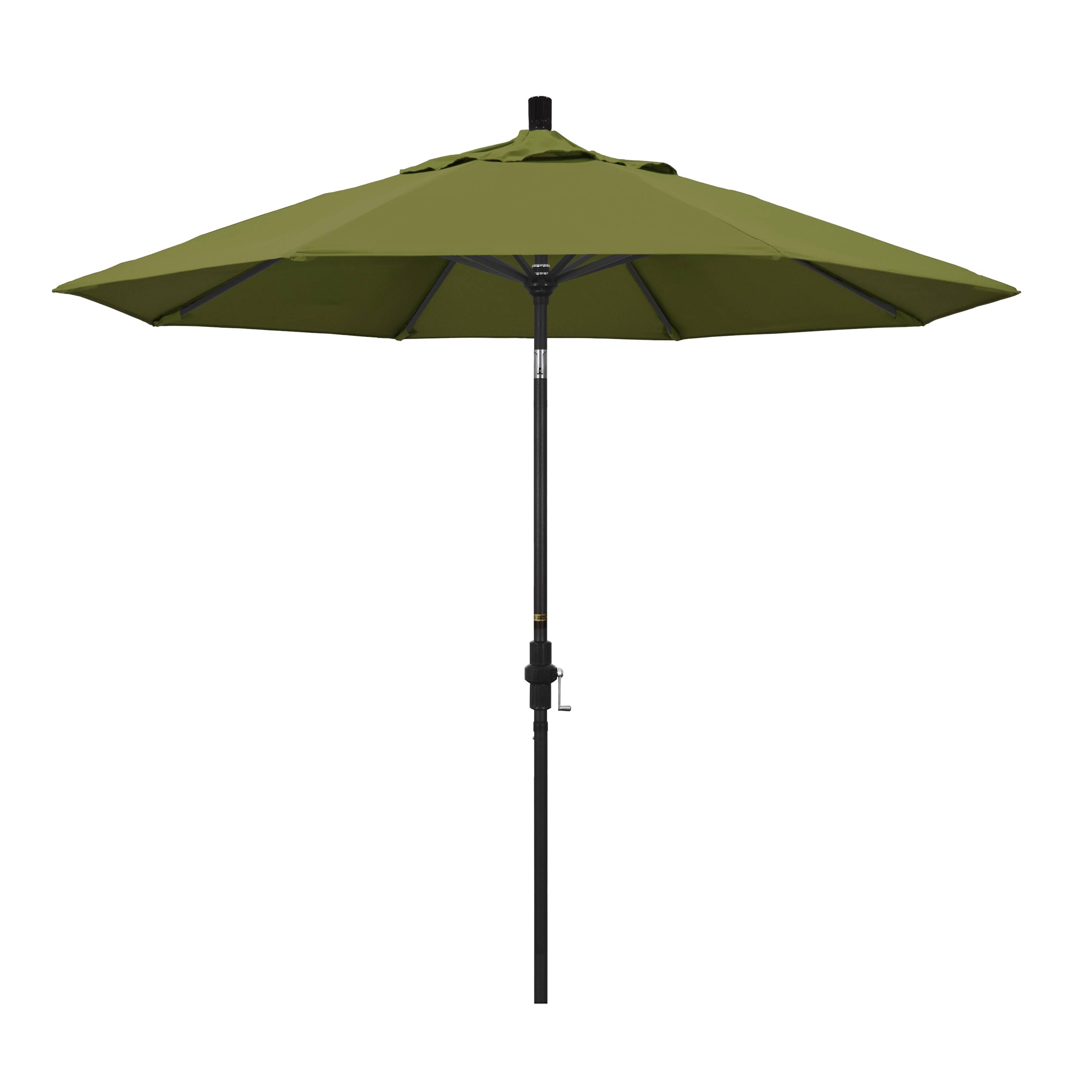 California Umbrella 9 Feet Aluminum Market Umbrella Collar Tilt - Matted Black/Pacifica/Palm