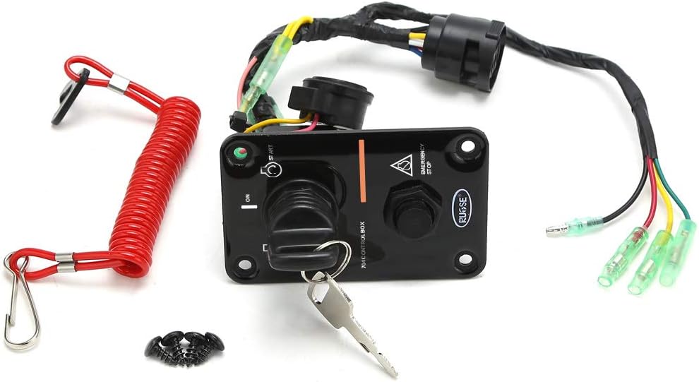 Rupse Switch Panel Outboard Single Engine Key Switch Panel Assembly On-Off-Start 704 Control Box for Yamaha Outboard Yacht 704-82570-12-00 704-82570-11-00 704-82570-08-00 Pack of 2