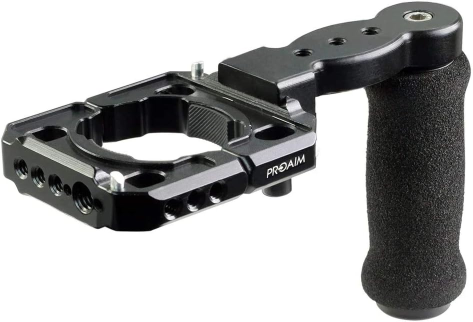 PROAIM Clamp Handle for S Gimbal &ndash; Allows Attaching Accessories & Arm Vest Steadycam | NATO Rail & Many Threads for Mounting LCD Monitor, Led Lights, Microphone | CNC Aluminum Made (MC-RONS)