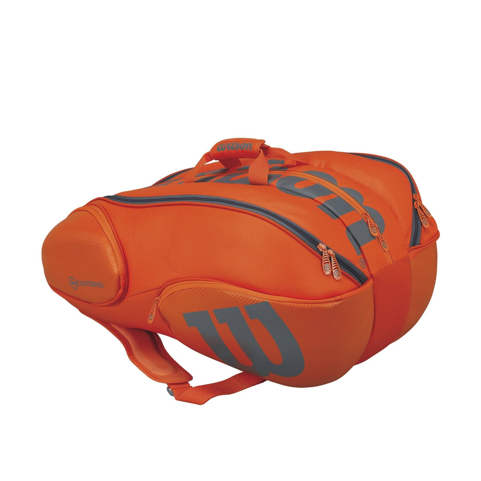 Wilson Burn 15 Pack Tennis Bag Orange and Gray