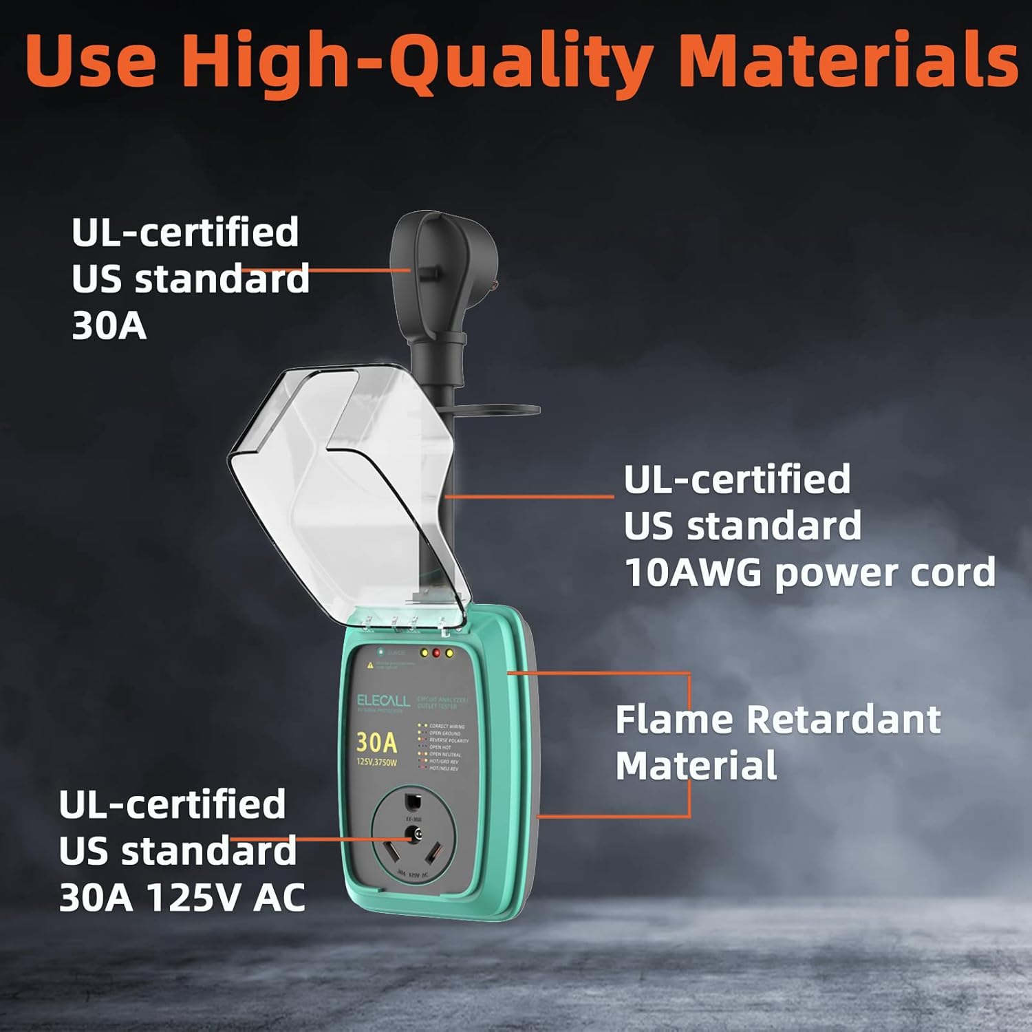 Rv Surge Protector 30 Amp with Circuit Tester, Waterproof Outdoor Covers, Road Trip Essentials for Adults Travel Trailers, Camping Smart Electrical Accessories, UL-Certified Power Cord Plug Outlet