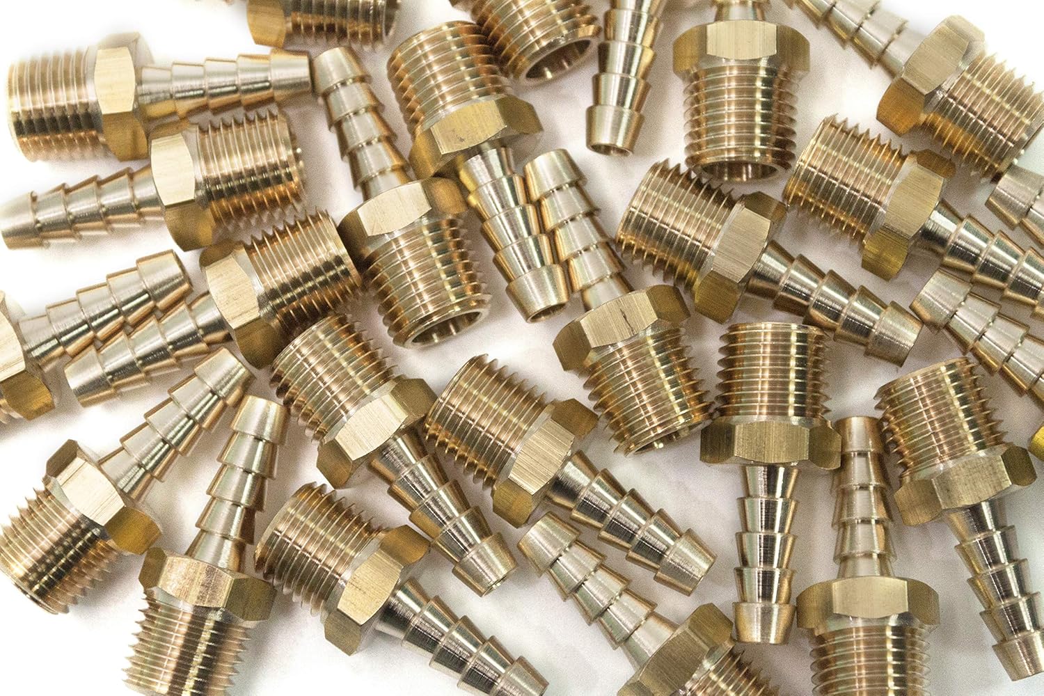 LTWFITTING Brass Fitting Coupler 1/4-Inch Hose Barb x 1/4-Inch Male NPT Fuel Gas Water(Pack of 500)