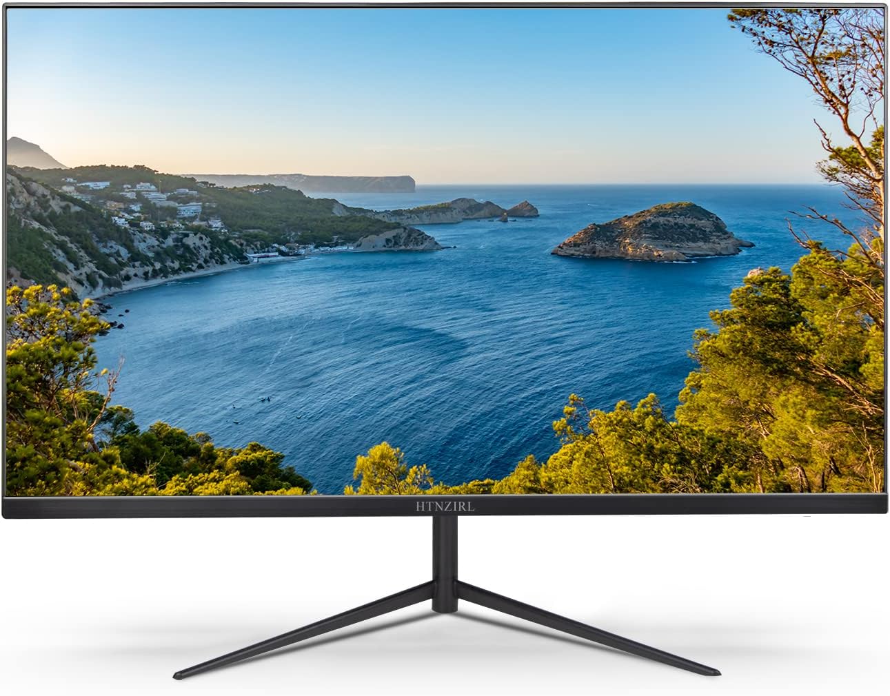 HTNZIRL 23.8 Inch Computer Monitor, 75Hz PC Monitor, Frameless FHD (1920 x 1080) IPS Monitor with HDMI VGA Port, Build-in Speakers, VESA Mounting, 3ms, Black