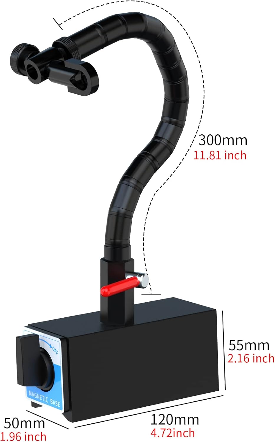 Magnetic Base Stand for Digital Dial Indicator，indicator magnetic base with flex arm Pack of 2