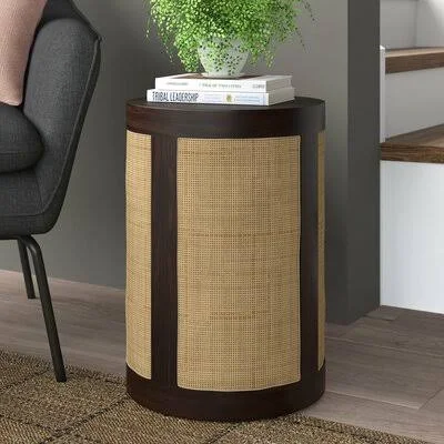 Aghacarnaghan Solid Wood Drum End Table Corrigan Studio