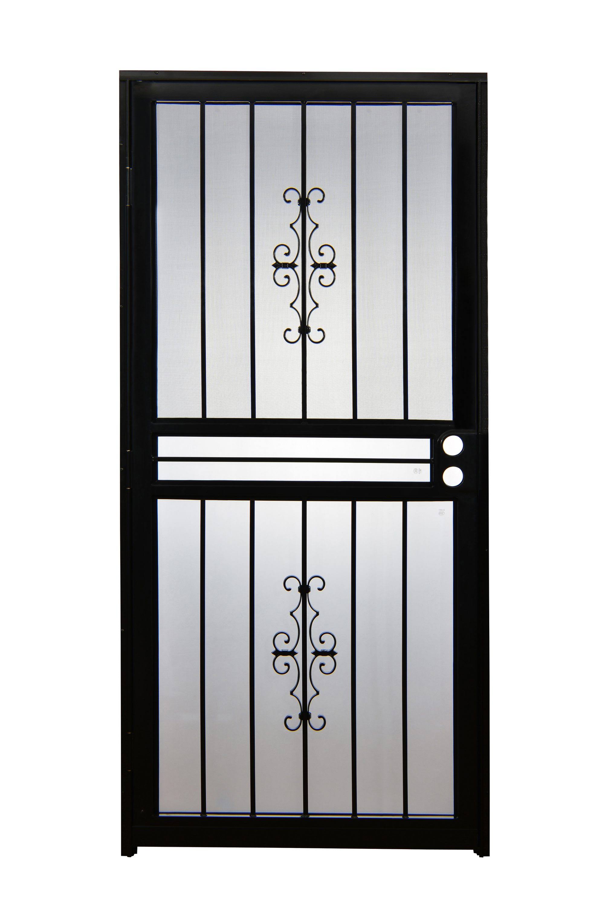 Gatehouse Resolute Black Mid-View Steel Standard Storm Door (Common: 32-in x 80-in; Actual: 31-in x 78.5-in)