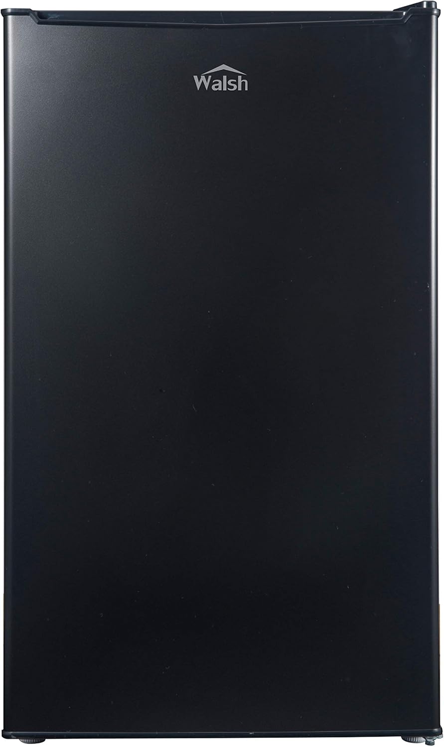 Walsh WSR35BK Compact Refrigerator,Single Door Fridge, Adjustable Mechanical Thermostat with Chiller, Reversible Doors, 3.5 Cu.Ft, Black