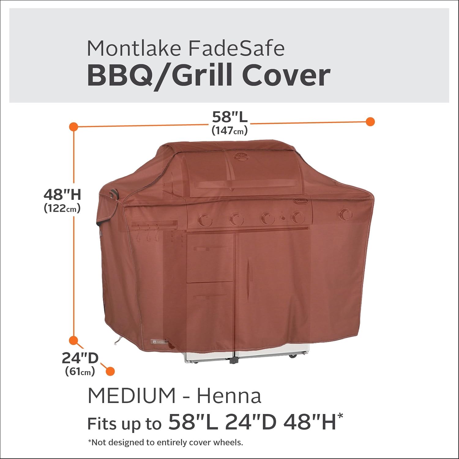 Classic Accessories Montlake Water-Resistant 58 Inch BBQ Grill Cover Pack of 2
