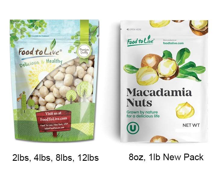 Whole Macadamia Nuts, 8 Pounds - by Food to Live