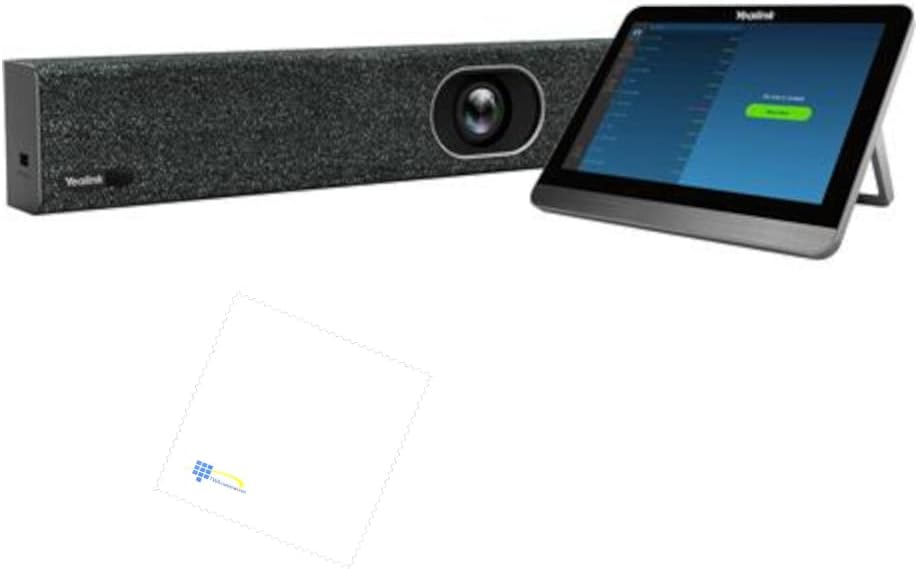 TWA Yealink Bundle of A20-020-ZOOM Zoom Collaboration bar with CTP18 Touch Panel with Microfiber Cloth Works with Zoom, RingCentral, Vonage, Teams Connects to PC, Mac, Cellphones and Softphones
