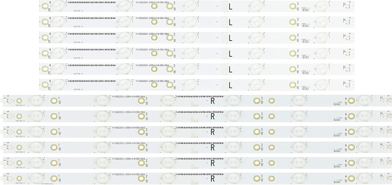 500TT65/500TT66 LED Backlight Strips (12) LC-50LB370U 50LB371U 50LB261U New Pack of 2