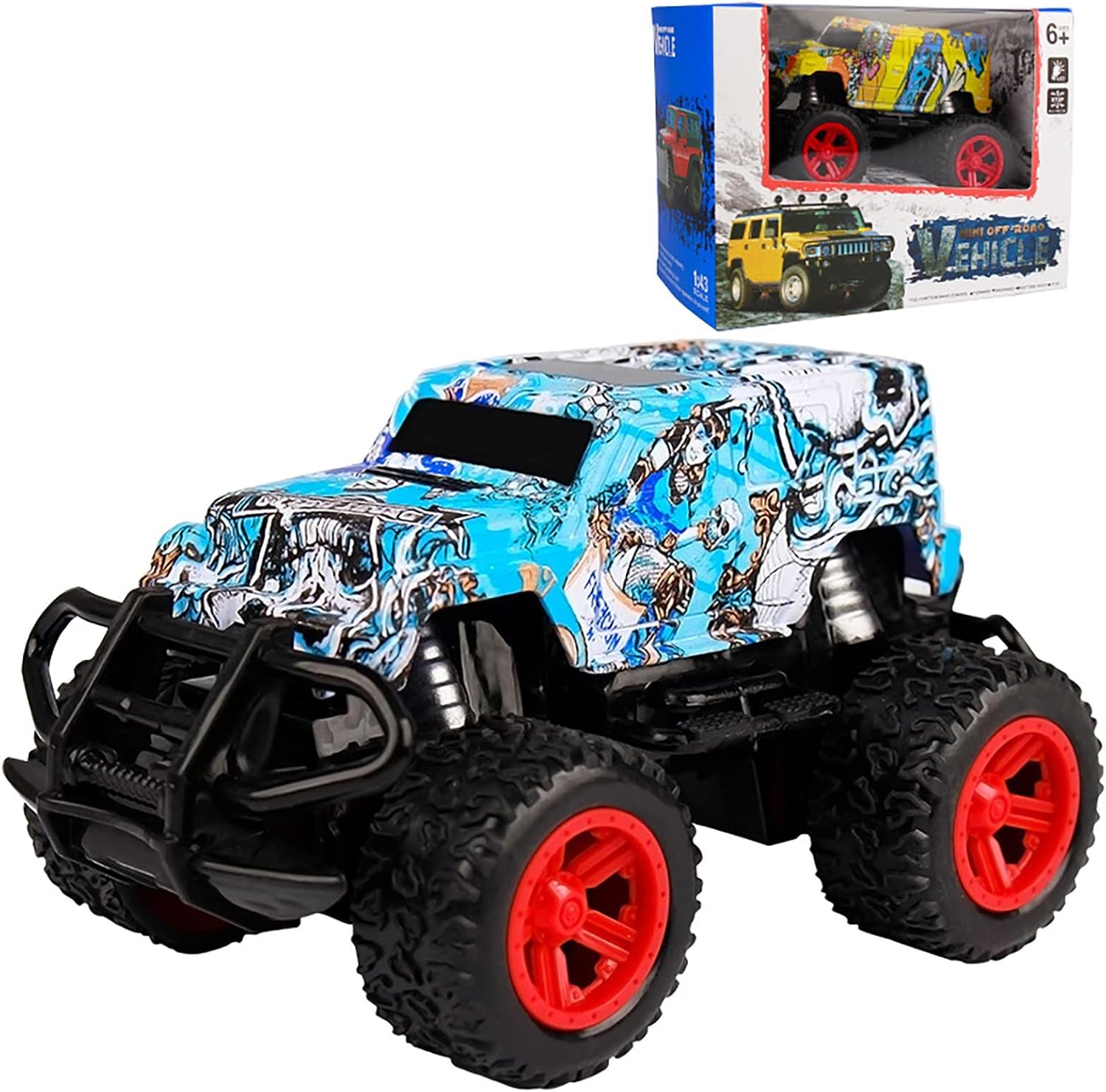 XMAS Easy to Control Remote Controlled Truck Car Radio Control Toys Car for Kids (B) Pack of 2