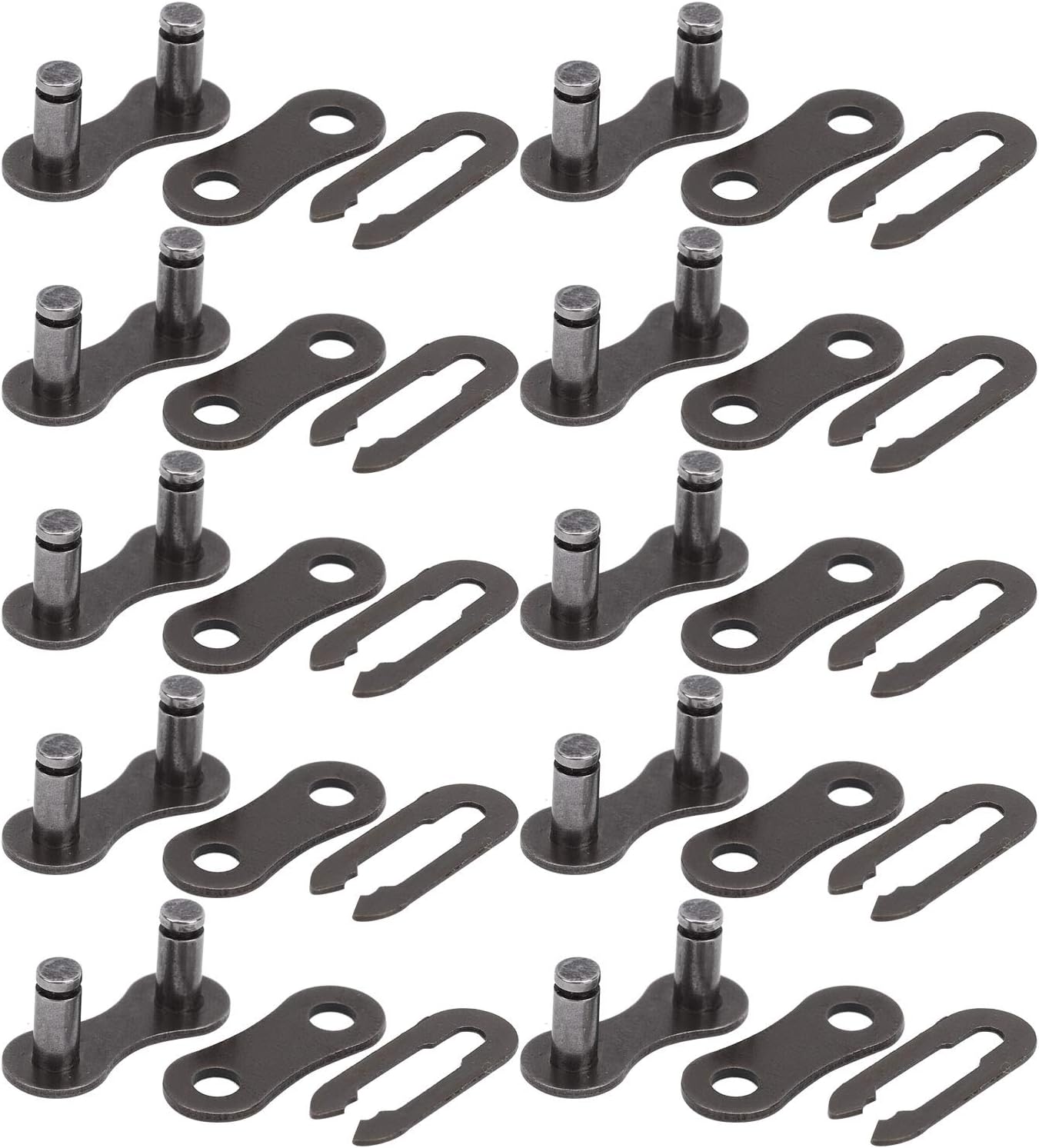 VGEBY Chain Master Link, 10 Set Heavy Duty Durable Steel 410 Chain Master Link, Lightweight Easy to Install Bike Chain Connector Link Bicycle Motorcycle ATV Dirt Bike Accessory