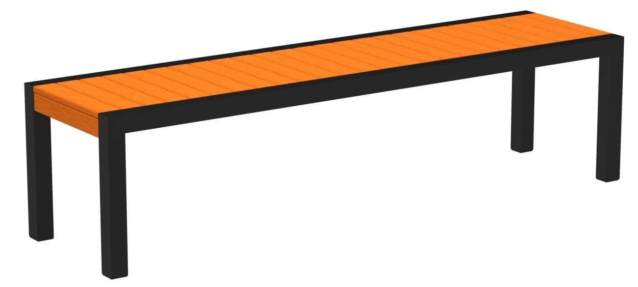 POLYWOOD Mod Bench - Textured Black - Tangerine