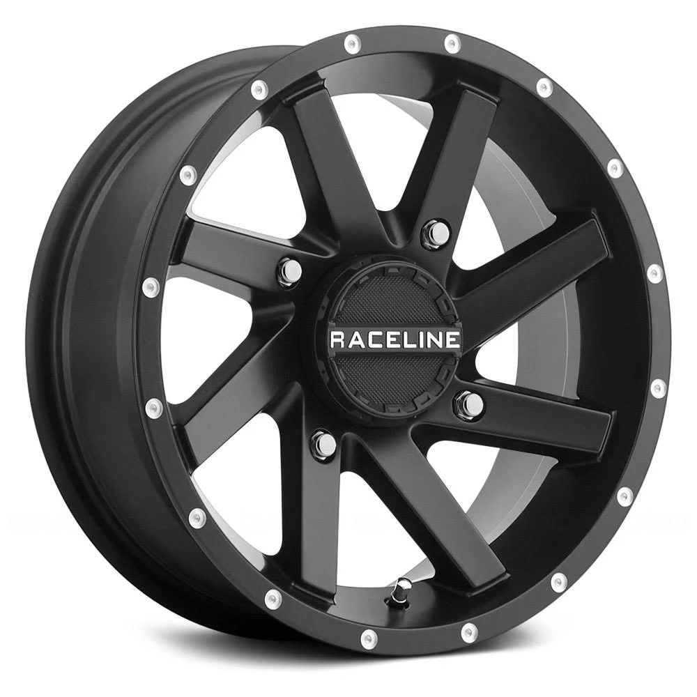 Raceline A82B-47056-43 A82B Twist Front ATV/UTV Black Wheel