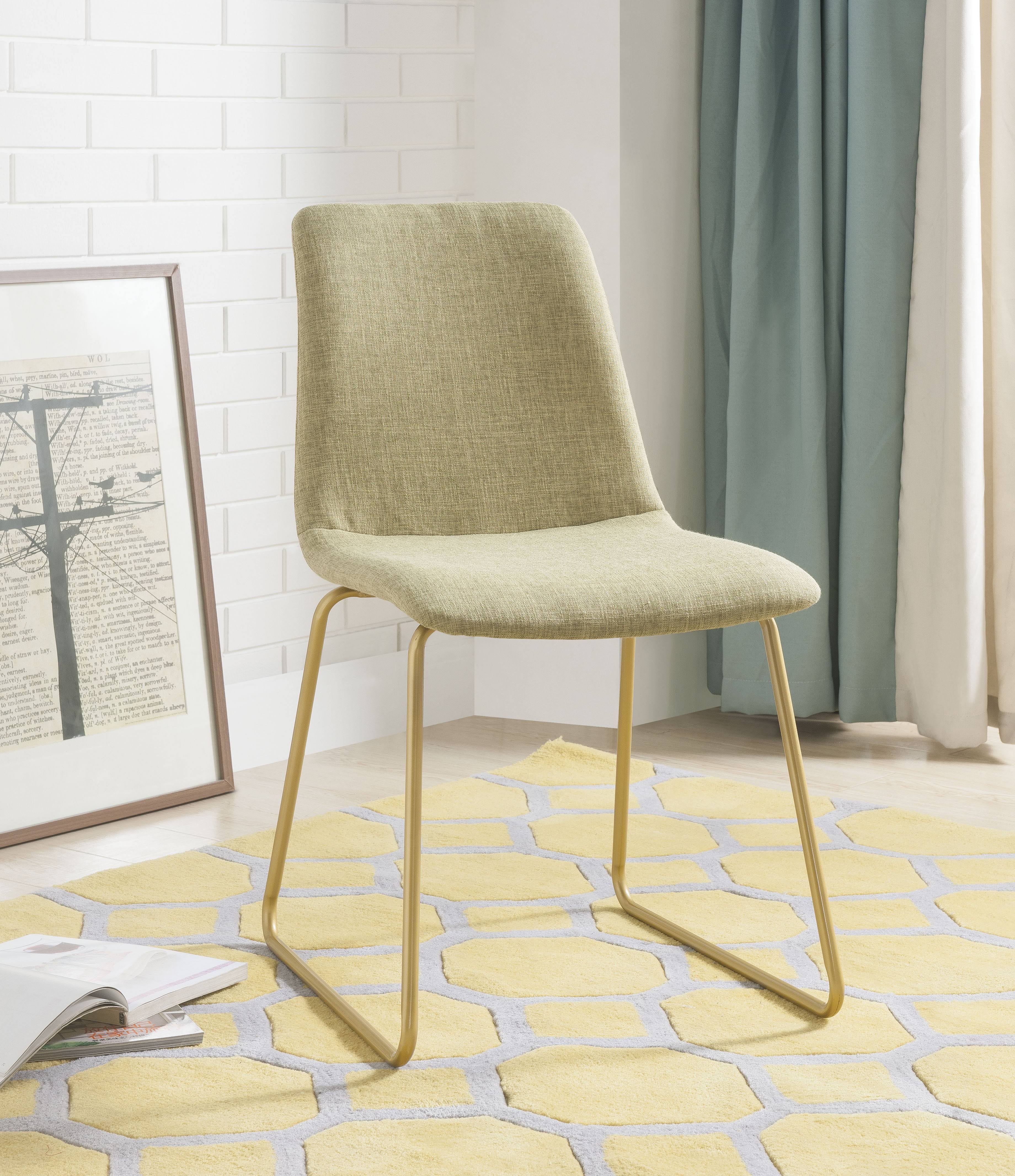 Acme Mimosa Accent Chair Light Green Fabric u0026 Gold