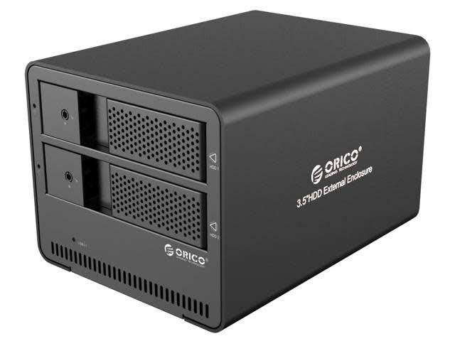 ORICO ORICO 9528U3 Aluminum Dual Bay 3.5-inch SATA Hard Drive USB3.0 HDD Enclosure Case, 8TB Support - Black
