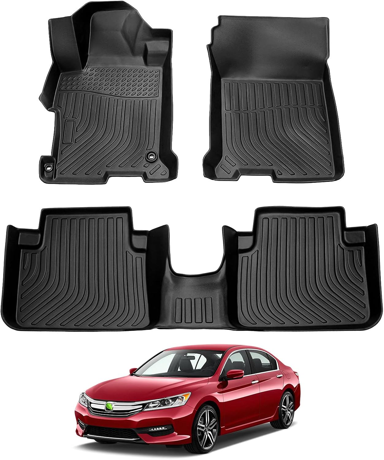 Cartist Custom Fit for Floor Mats Honda Accord 2013-2017 All Weather 1st & 2nd Row Floor Liners Accord Sedan TPE Odorless High Edge