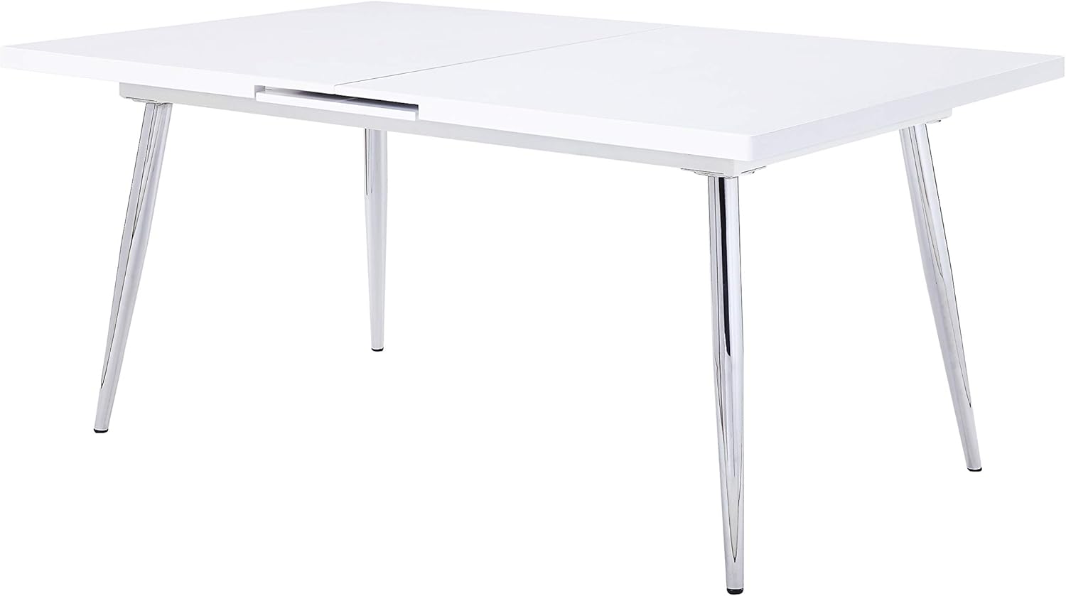 ACME Weizor Dining Table - - White High Gloss & Chrome