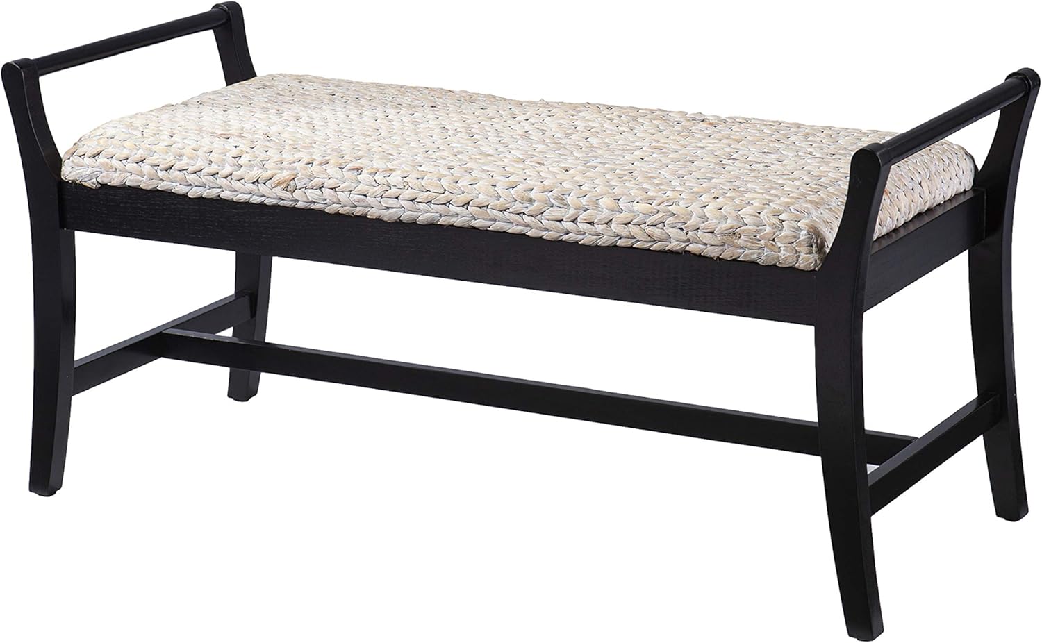 SEI Furniture Kellworth Water Hyacinth Bench, Natural/Black