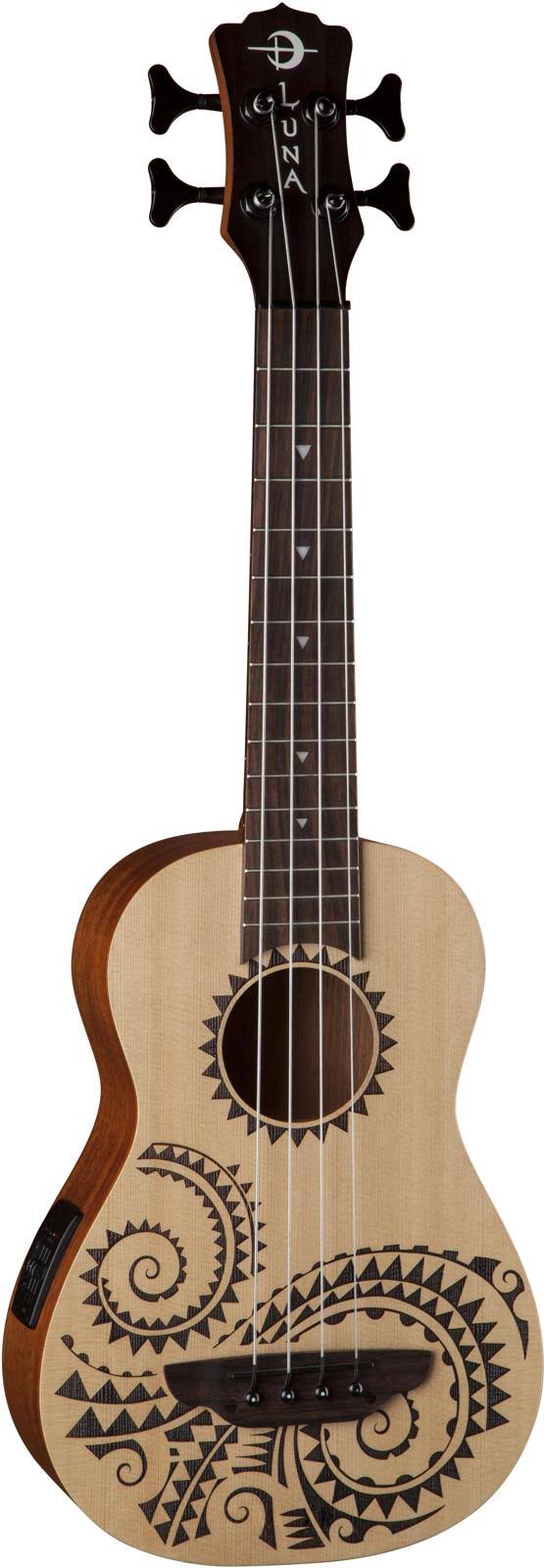 Luna Tattoo Ukulele Acoustic-Electric Bass