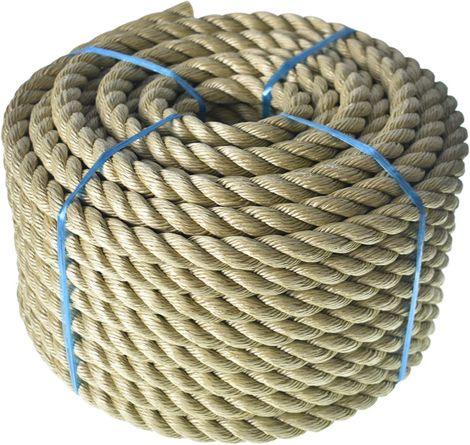 labworkauto ProManila - UnManila,Polypropylene Cord Twisted 3 Strand, Lightweight Synthetic Rope for DIY Projects, Marine, Commercial, Landscaping, Tug of War Pack of 2