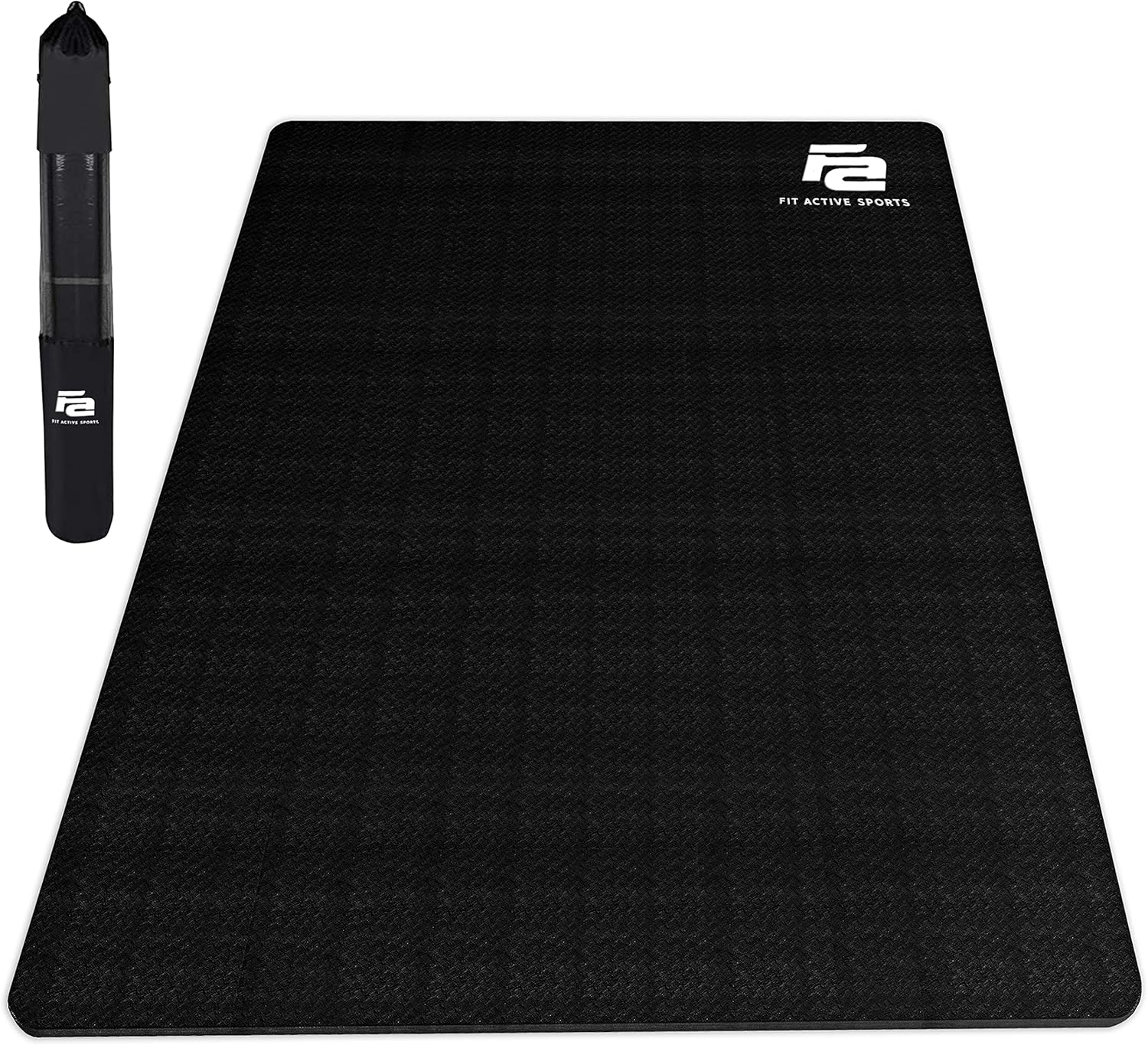 Fit Active Sports Large Exercise Mat 6' x 4' x 8mm | Thick Non-Slip Extra Wide Workout Mat for Home Gym, Cardio, Yoga, Floor Fitness, MMA, Plyo, and Jump Rope | High Density | Shoe Friendly