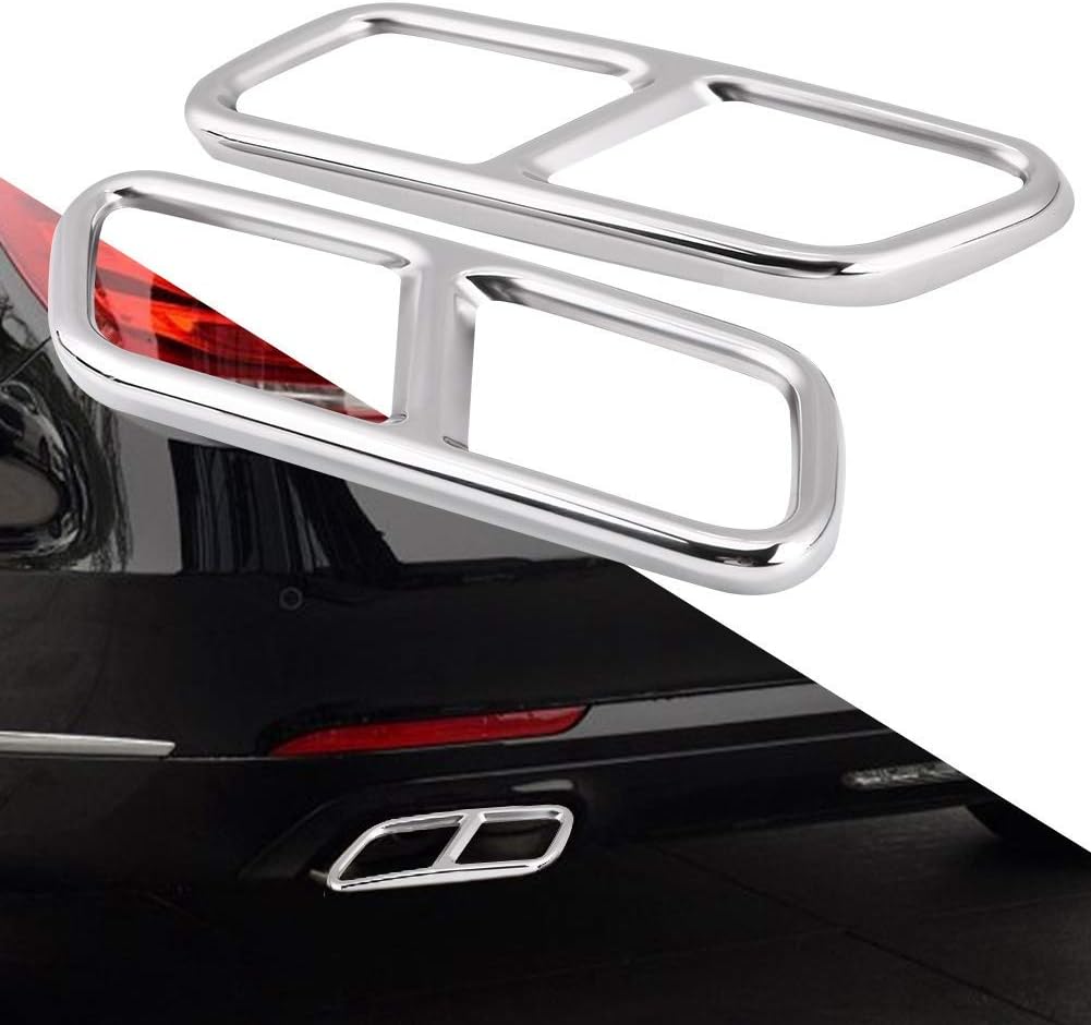 Exhaust Pipes Frame 1 Pair Tailpipe Cover Trim Accessories Rear Exhaust Pipe Stainless Steel Cover Trims for Mercedes-Benz GL X166 13-15 S R Class W222 W251 2010-2017