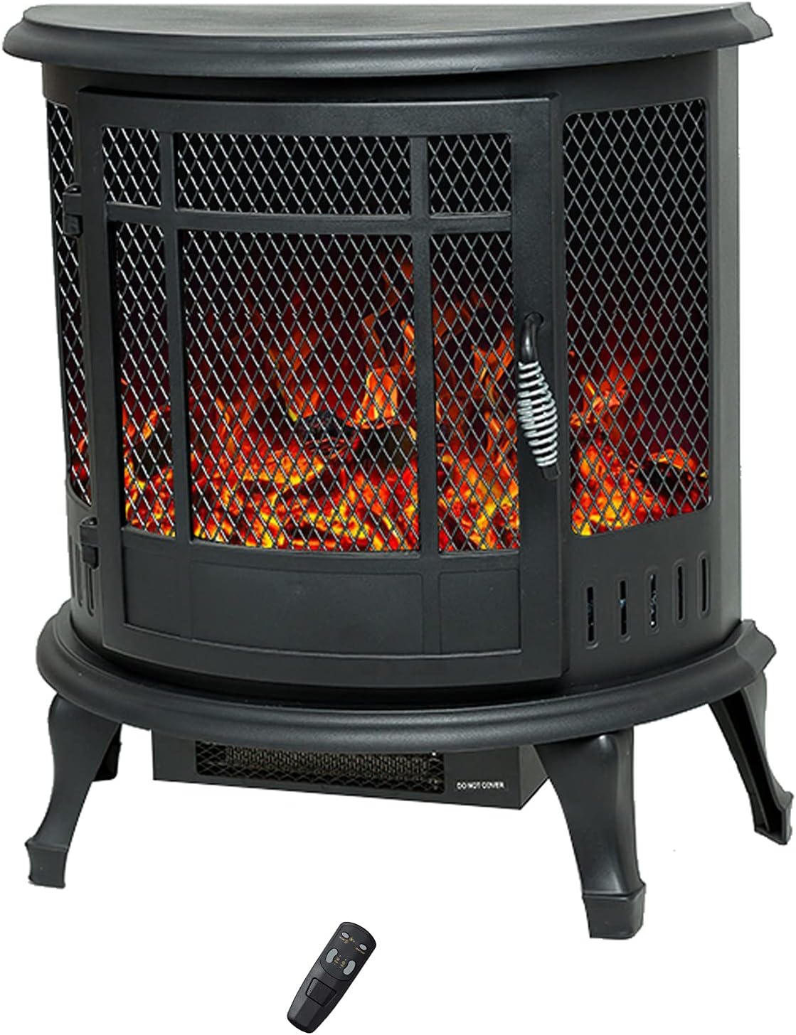 C-Hopetree Portable Electric Wood Stove Fireplace with Flame Effect, Freestanding Indoor Space Heater with Remote, 25 inch Tall